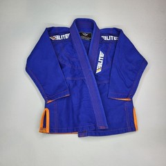 Elite Sports Brazilian Jiu Jitsu BJJ Gi Jacket – Kids C1 – Blue w/ Orange Trim