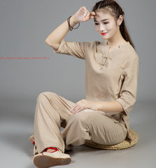 Linen Unisex Chinese Tai Chi Uniforms Kung Fu Clothing YOGA Fitness Zen Clothes