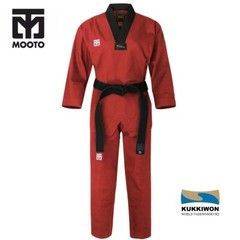 Mooto Uniform Gi Dobok V TaeKwonDo TKD Training Competition KTA WT Logo Red