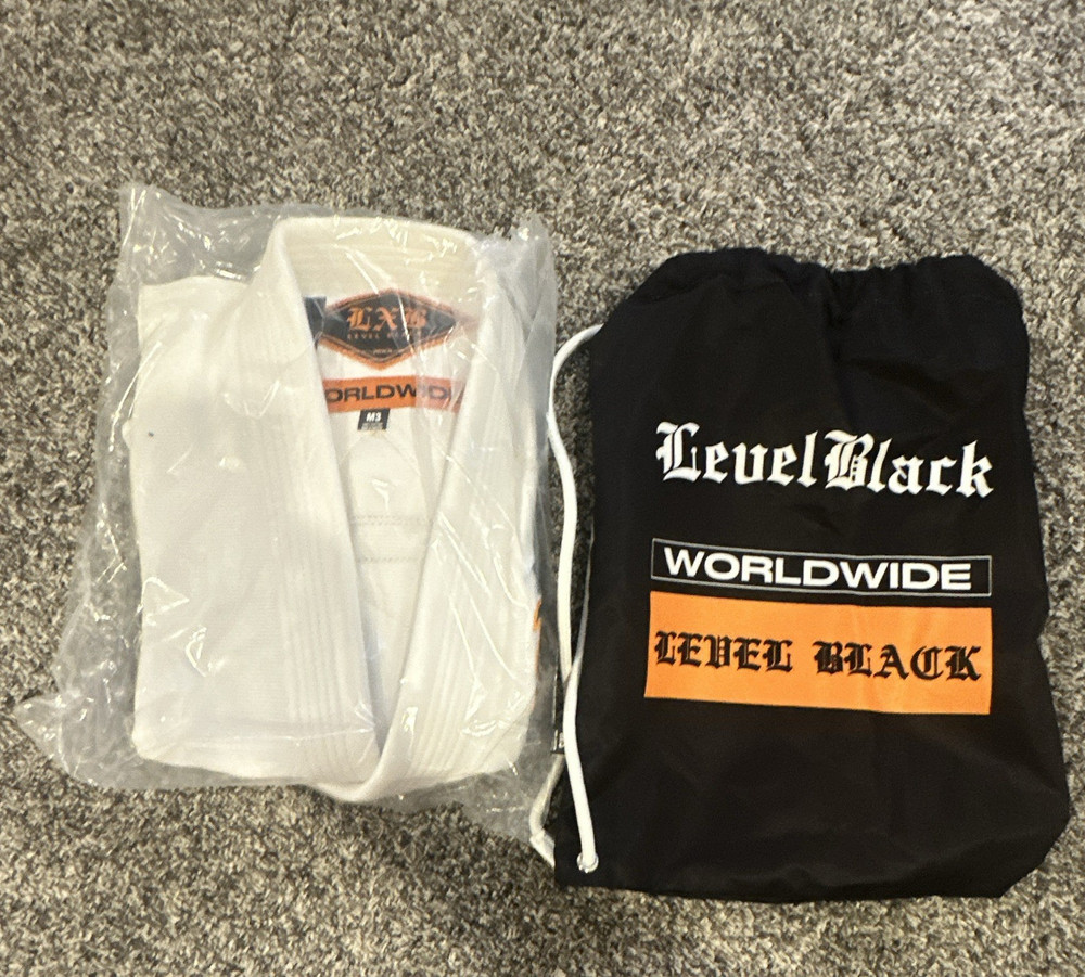 Level Black Worldwide BJJ Jiu-Jitsu Gi Uniform Set White M3 youth Unisex