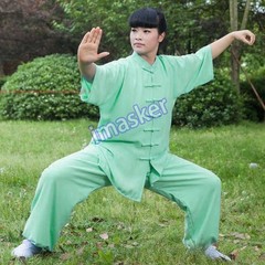 Unisex Cotton Blend Tai Chi Suit Summer martial arts Uniforms Kung Fu Clothing