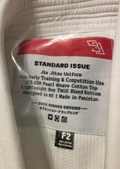 Jiu Jitsu Gi BJJ Standard Issue Uniform Women 375 GSM Pearl Weave Size F2 New