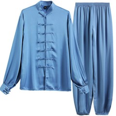 Summer Acetate Ice Silk Taiji Suit Tai Chi Uniform Six Colors Long Sleeved Wushu