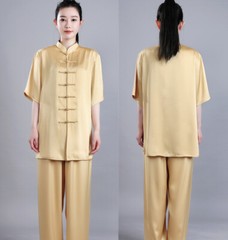 Men Summer Breathable Short Sleeve Kung Fu Shirts Wing Chun Training Vintage