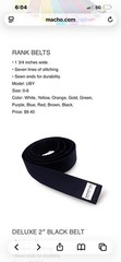 Macho Martial Arts 1.75” Purple Belt Size 4
