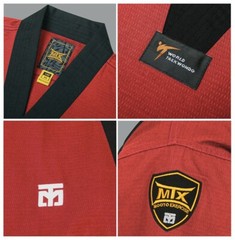 Mooto Uniform Gi Dobok V TaeKwonDo TKD Training Competition KTA WT Logo Red