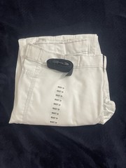 White Origin Adult Unisex Pants With Buckle-Belt. Size 34.