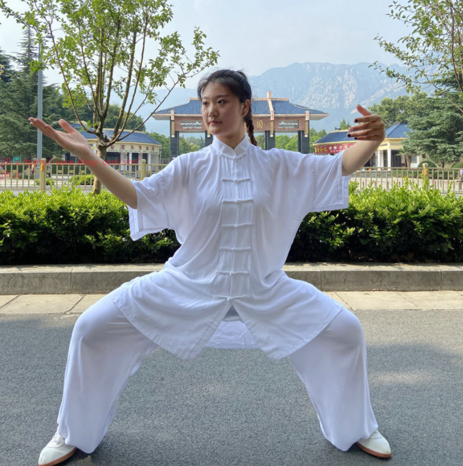 Unisex Summer Cotton Tai chi Uniform Kung fu Martial arts morning exercise Suit