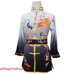 Gradient Martial Arts Uniform Kung Fu Tai Chi Suit Changquan Set Dragon Pattern