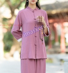 Spring Summer Women Cotton Tai chi Uniforms Kung fu Martial arts Wing Chun Suit
