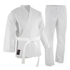 ProForce® Karate Uniform (Elastic Drawstring w/Free Belt) 6 oz. 55/45 White