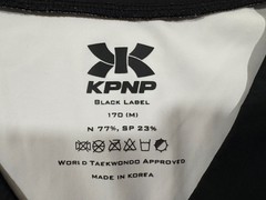 KPNP BLACK LABEL World Taekwondo Federation Official FPO White Uniform Sz 170 M