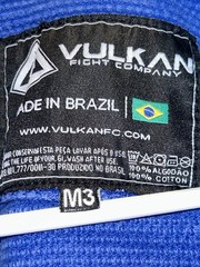 GI Vulkan Size M3 Jiu jitsu Kids Unisex Blue Cotton