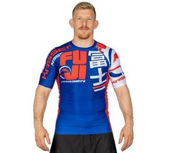 Fuji Kassen MMA BJJ Jiu Jitsu ShortSleeve Short Sleeve SS Rashguard – Blue