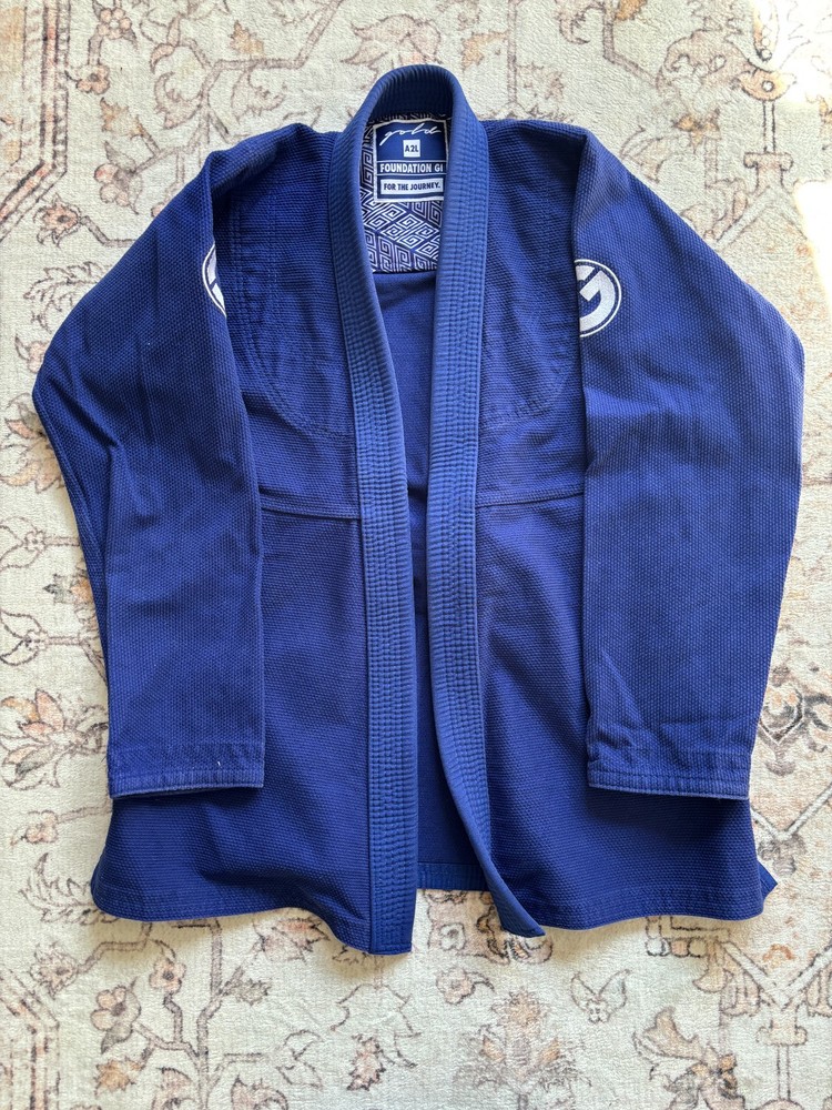 Gold BJJ Foundation Gi A2L Blue Jiu-Jitsu Pearl Weave Jacket