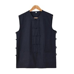 Chinese Waistcoat Wing Chun Sleeveless Vest Martial Arts Buddhist Monks
