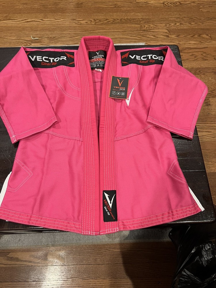 Vector Sports Kids Brazilian Jiu Jitsu BJJ Gear Up, Pink Jacket New! No Belt