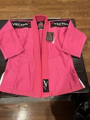 Vector Sports Kids Brazilian Jiu Jitsu BJJ Gear Up, Pink Jacket New! No Belt