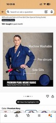 Elite Sports BJJ Gi Navy Adult Unisex A3 Jiu-Jitsu Uniform
