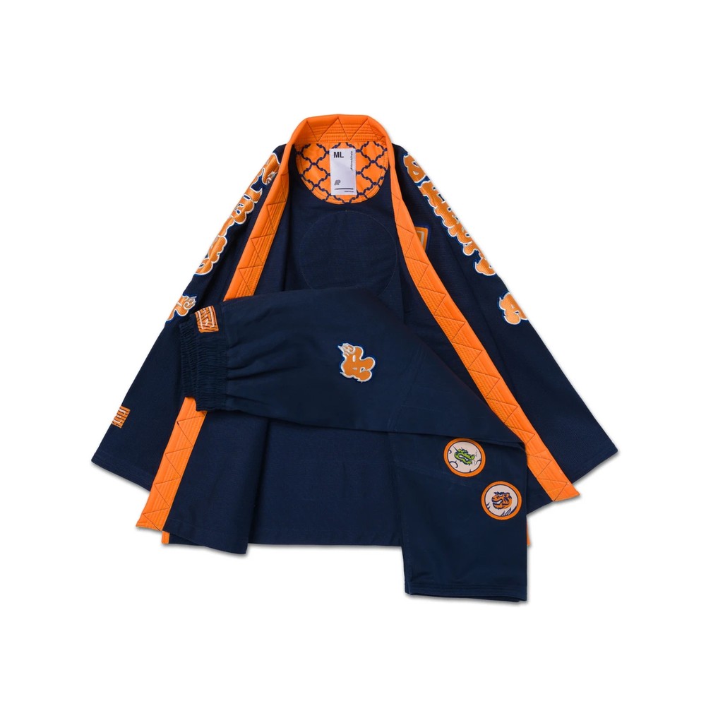 Shoyoroll Albino and Preto x NESM Navy BJJ Gi Jiu Jitsu Kimono 450 GSM