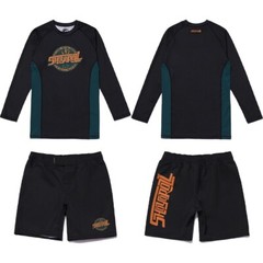 Shoyoroll Clementine Competitor Rash Guard LS & Training Fitted Shorts Jiu Jitsu