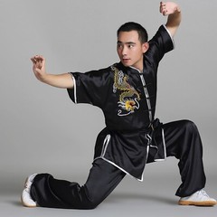 Chinese Kung Fu Taichi Uniform Martial Arts Changquan Suit Dragon Embroidery