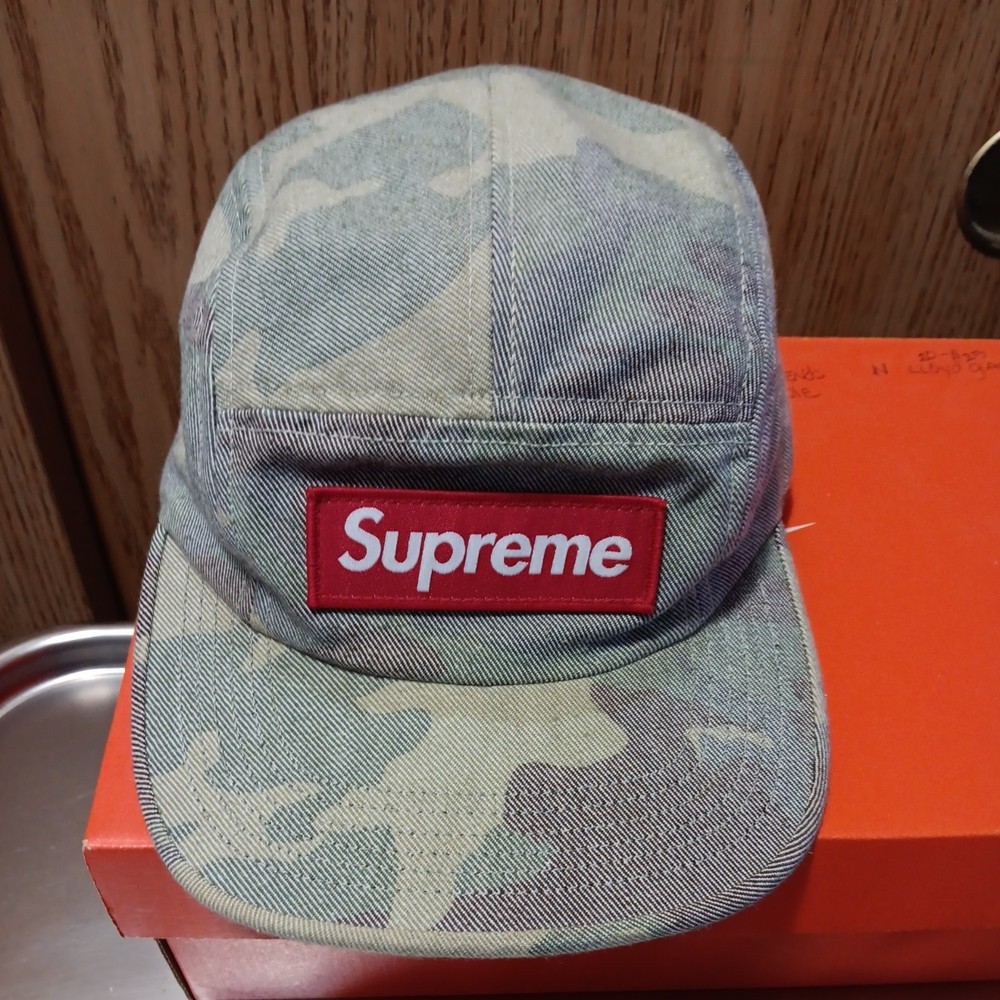 SUPREME Washed Out Twill Camo Camp Cap SS19
