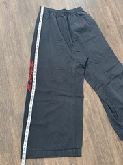 Martial Arts Training Pants Black Red Embroidery Drawstring Size 7-8 Used_ LOT 2