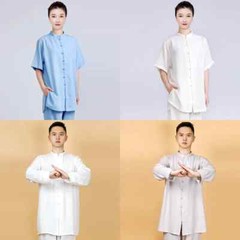 Short Sleeve Kung Fu Shirts Wing Chun Sport Tops Martial Arts Taichi Uniform