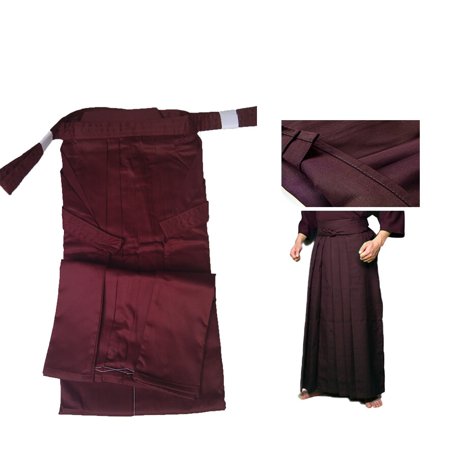 RED T/C HAKAMA – 75%polyester 25%cotton all size japanese kendo uniform bottom k