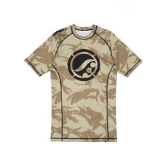 Shoyoroll Training Rash Guard SS (BF20) Tan Camo & Training Fitted Shorts BJJ
