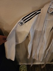 adidas adi JJ 220 Judo Gi Uniform White/Black Stripes Adult Unisex Size 190