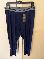 Sanabul Size 2XL Mens Base Layer Compression Pants Navy Blue
