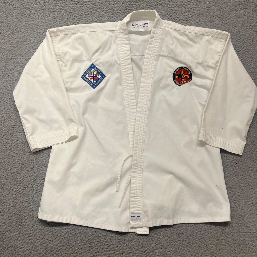 Macho Martial Arts Gi Size 4/180 White Uniform Kimono Karate Tae Kwon Do No Belt