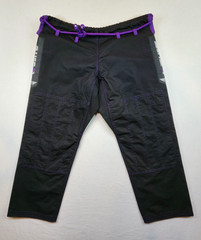 Elite Sports BJJ Gi Pants Rip Stop Black Purple 40″ Waist 27″ Inseam *See Photos