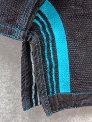 Sanabul Jacket Top Adult’s Size A1 Black And Teal Gi Jiu Jitsu Martial Arts GUC