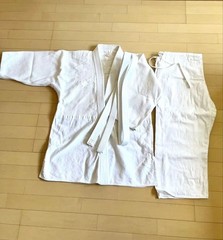 Black Belt Judo Uniform Set (top And Bottom), Size 3, With White Belt. Good