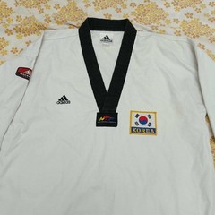Adidas Taekwondo Vintage Korea White Men Uniform Shirt Kimono Size 6 200cm