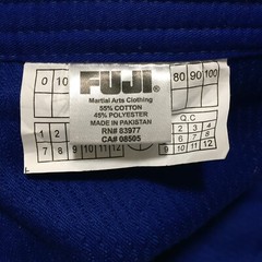 Fuji Jiu Jitsu Gi Kids Size 0 Blue MMA Heavyweight Cotton Blend (Top Only) F9