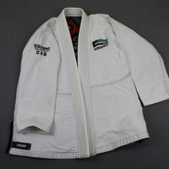 93Brand Jiu Jitsu Gi Jacket Mens Medium A1 White BJJ Competition Kimono Lined