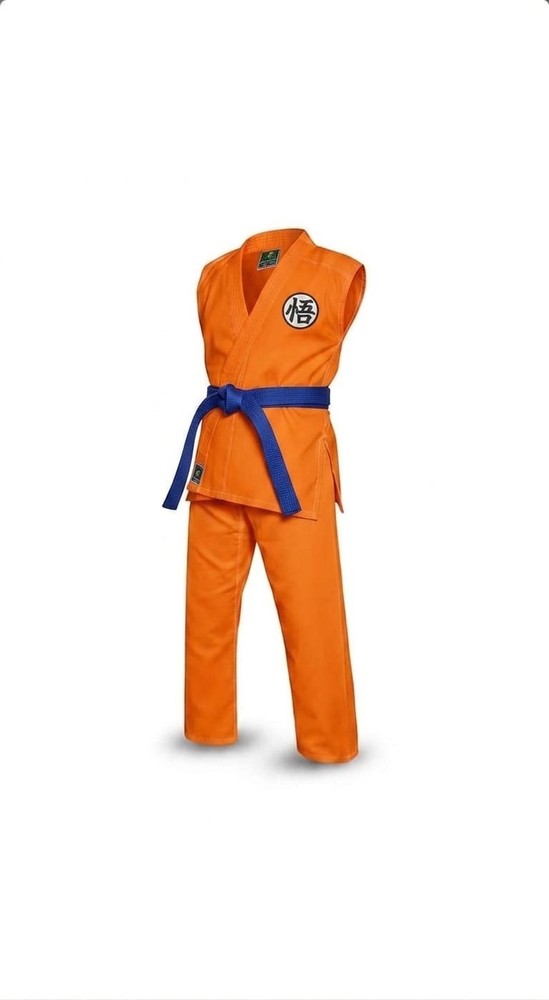 Goku Sleevless Karate Suit Orange Anime Gi Embroidered Costume Adults Uniform
