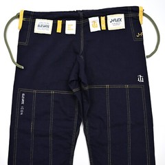 J Flex War Tribe Elevate Collection Womens Jiu Jitsu Pants Blue Icon Uniform EUC