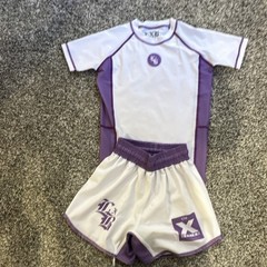 LXB Level Black unisex Jiu Jitsu kit Youth Large White/Purple