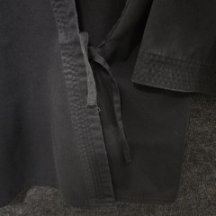 Vtg Black Martial Arts Gi Robe Jacket Karate Jui Jitsu Keikogi Uwagi Taekwondo