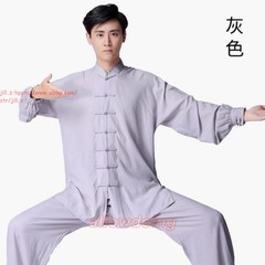 Men Women Linen Tai Chi Uniforms Kung Fu Suit Martial Arts Wing Chun Clothes Set