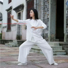 Women Cotton line Tai Chi Suit Kung Fu Uniform Morning Exercise martial arts Set