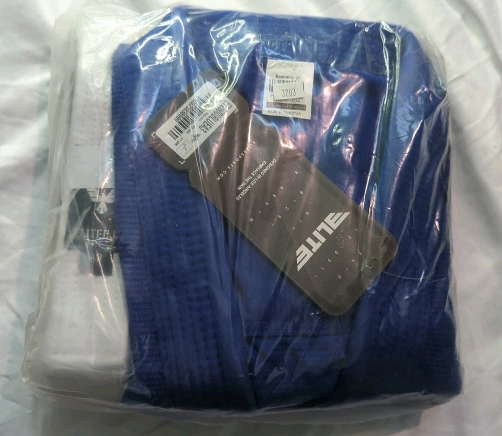 NWT Elite Sports Economy GI Blue Brazilian Jiu Jitsu BJJ Uniform Size A3 w/ Belt