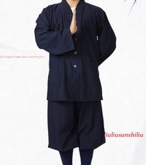 High Quality Casual Suits Buddhist Monk Religion Sets V-Neck Shirt+Pant Uniform