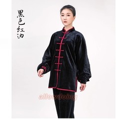Fall Winter Unisex Tai chi Uniforms Korean velvet Kung fu Martial arts Suit Warm