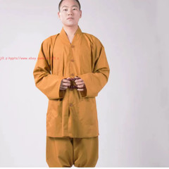 New Buddhist Monk Casual Uniform Kung Fu Training Suit Martial arts Clothes Suit